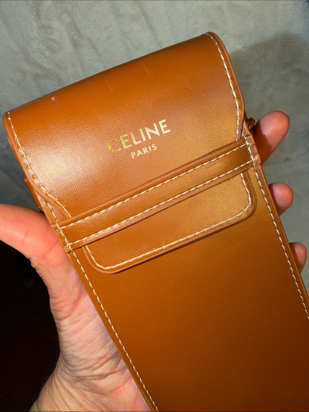 Tan Leather Pouch with Crossbody Strap Inspo